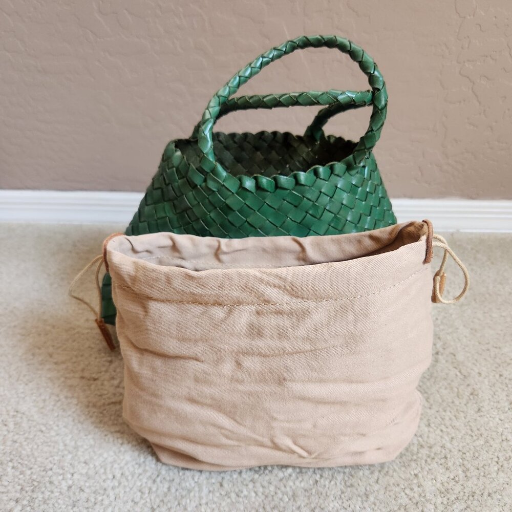 NWOT Woven Leather Bag Like Santa Croce - Picture 8 of 11